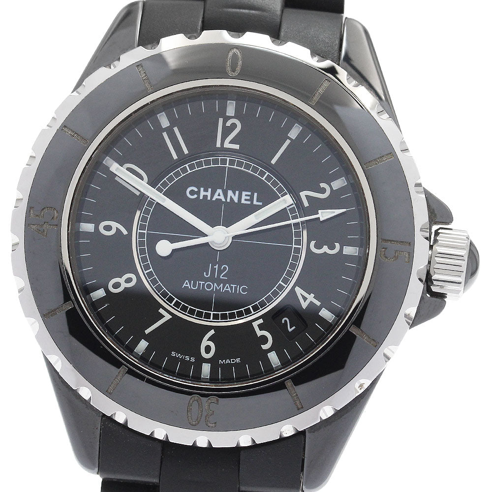 CHANEL J12 black ceramic H0684 38mm Rubber Bracelet Automatic Men's Watch_936360