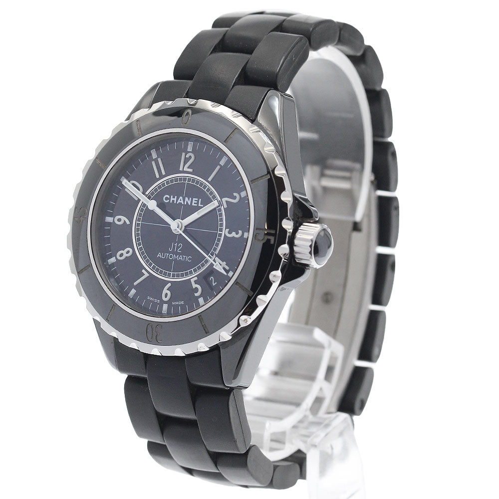 CHANEL J12 black ceramic H0684 38mm Rubber Bracelet Automatic Men's Watch_936360