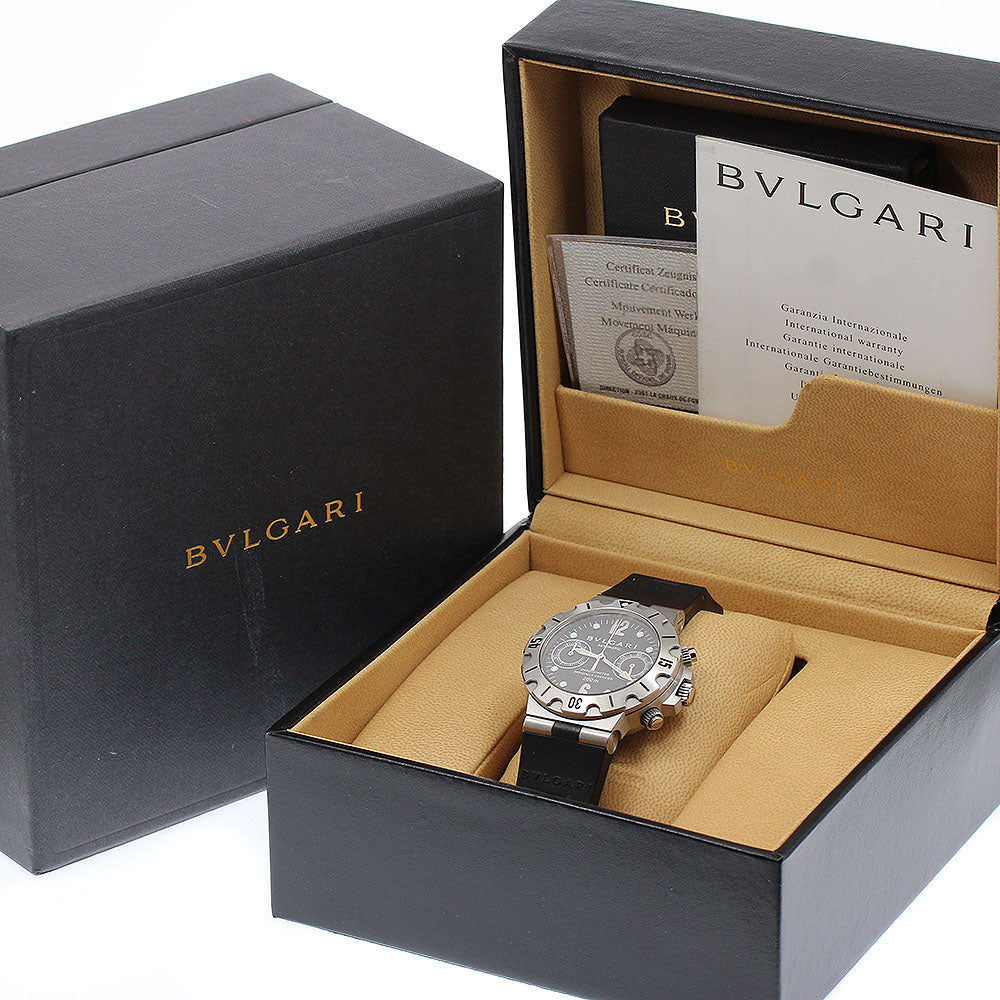 BVLGARI Diagono Scuba SCB38S Chronograph black Dial Automatic Men's Watch_936382