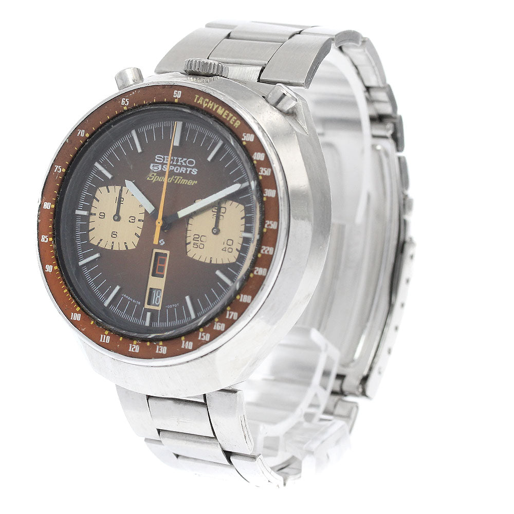 SEIKO 5 sports speed timer 6138-0040 Tea Horse Automatic Men's Watch_936783