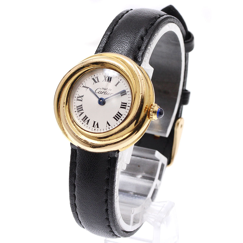 CARTIER Must Trinity W1010644 Vermeille Silver Dial Quartz Ladies Watch_936995