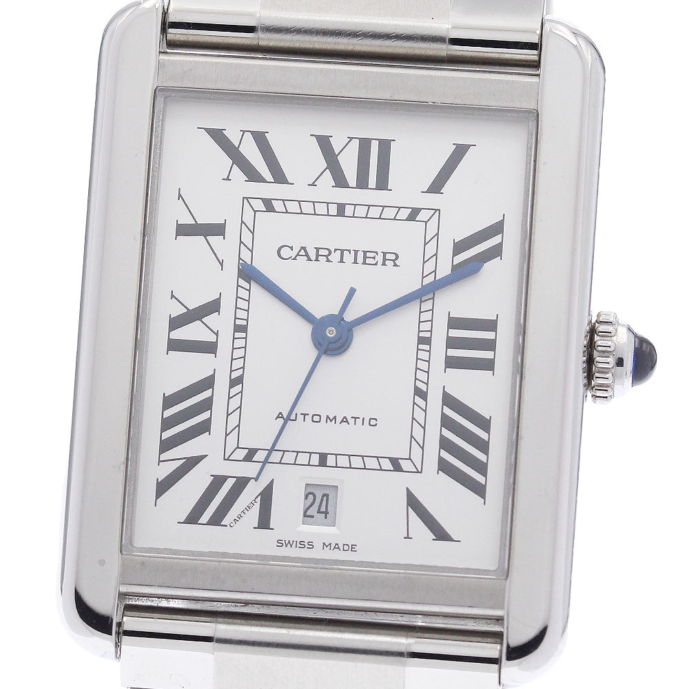 CARTIER Tank solo XL W5200028 Date Silver Dial Automatic Men's Watch_937066