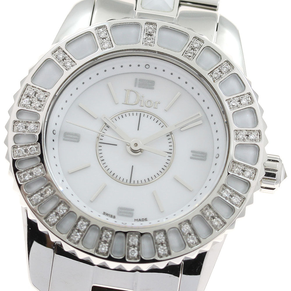 Dior crystal CD112113 Diamond Bezel white Dial Quartz Ladies Watch_937098