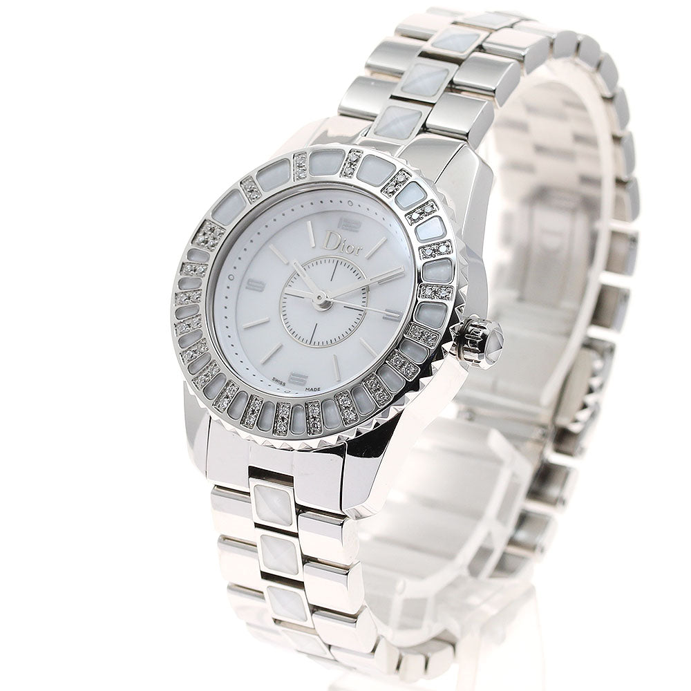 Dior crystal CD112113 Diamond Bezel white Dial Quartz Ladies Watch_937098