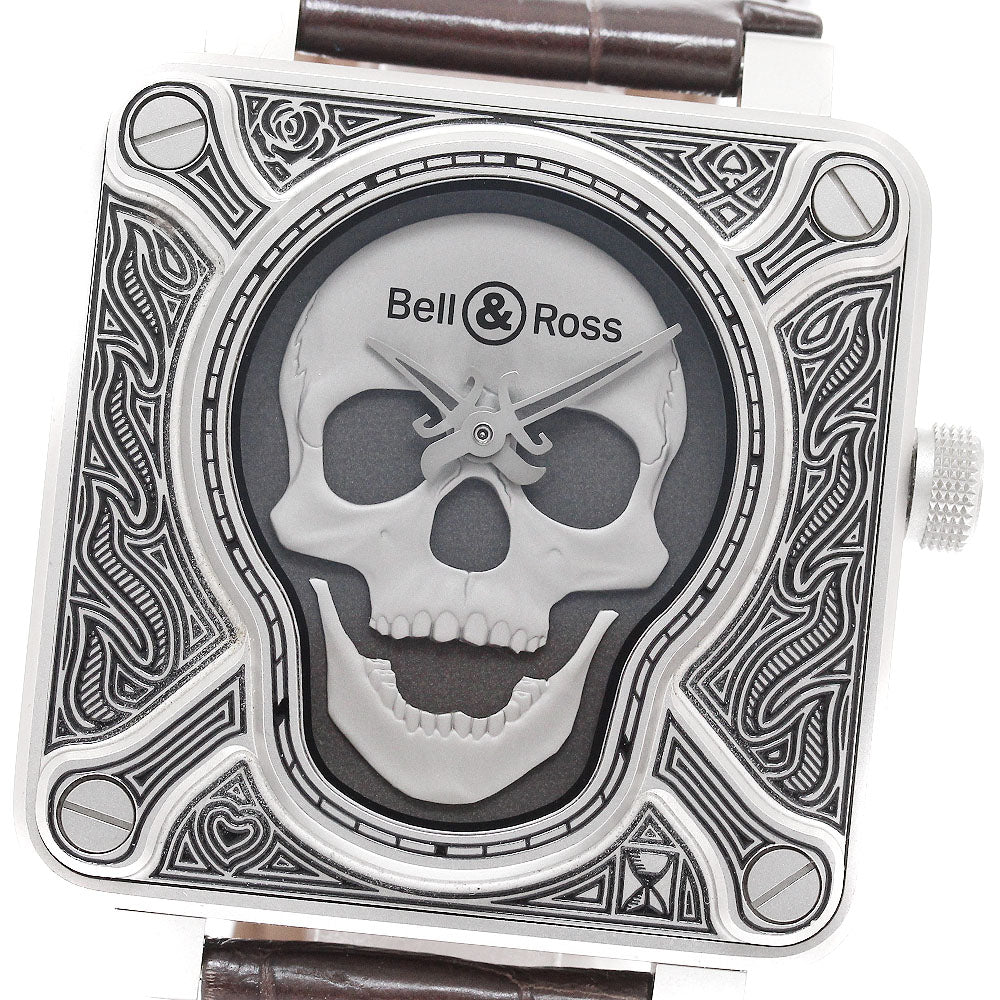 Bell＆Ross BR 01 BURNING SKULL BR0192-SKULL-BURN/SCR542-0086 500 worldwide limited Silver / Black Dial Automatic Men's Watch_937420