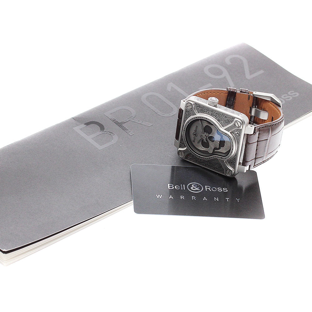 Bell＆Ross BR 01 BURNING SKULL BR0192-SKULL-BURN/SCR542-0086 500 worldwide limited Silver / Black Dial Automatic Men's Watch_937420