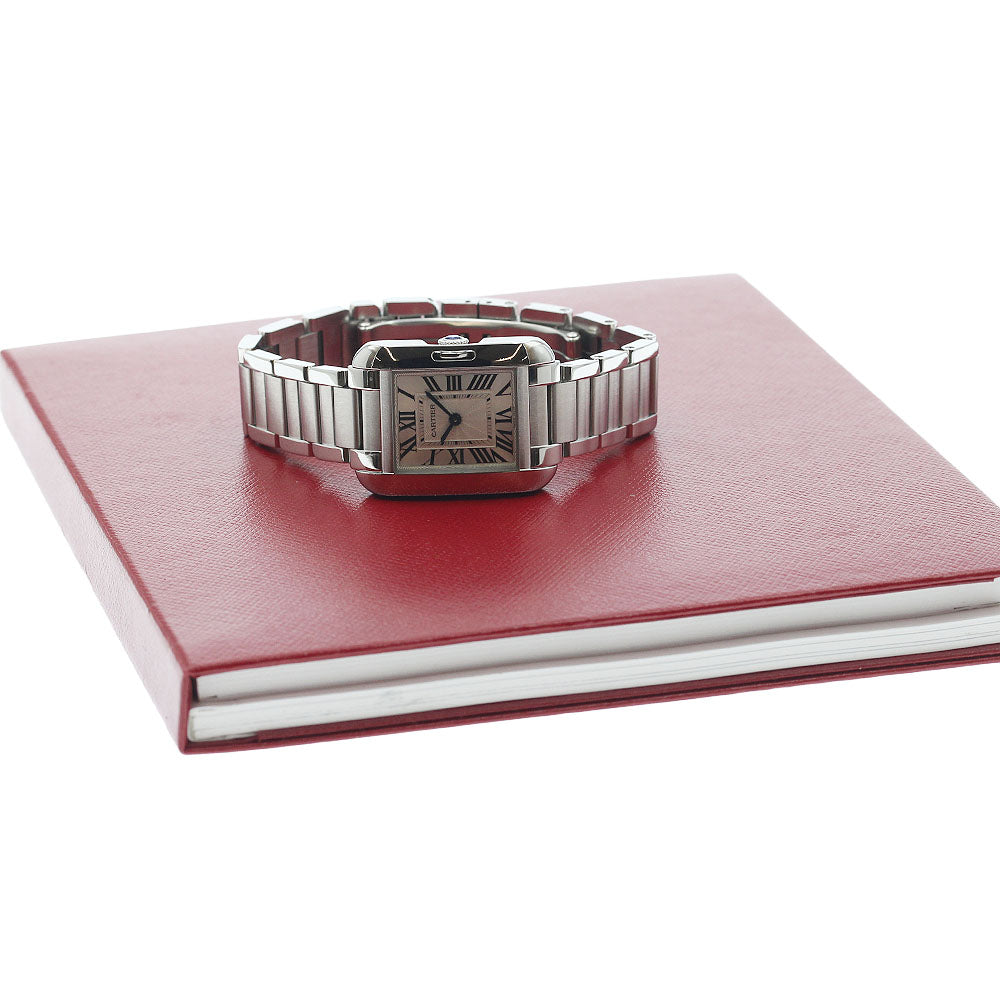 CARTIER Tank Anglaze SM W5310022 Silver Dial Quartz Ladies Watch_937464
