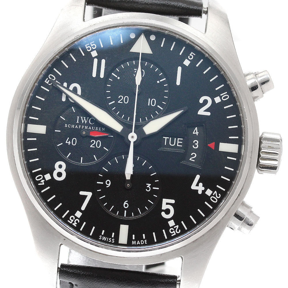 IWC SCHAFFHAUSEN Pilot watch IW377701 Chronograph day date AT Men's_937483