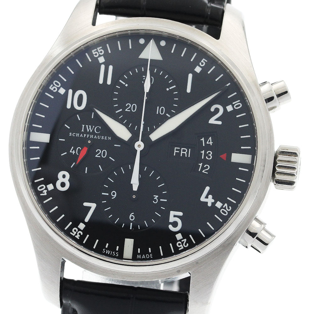 IWC SCHAFFHAUSEN Pilot watch IW377701 Chronograph day date black Dial Automatic Men's Watch_937484