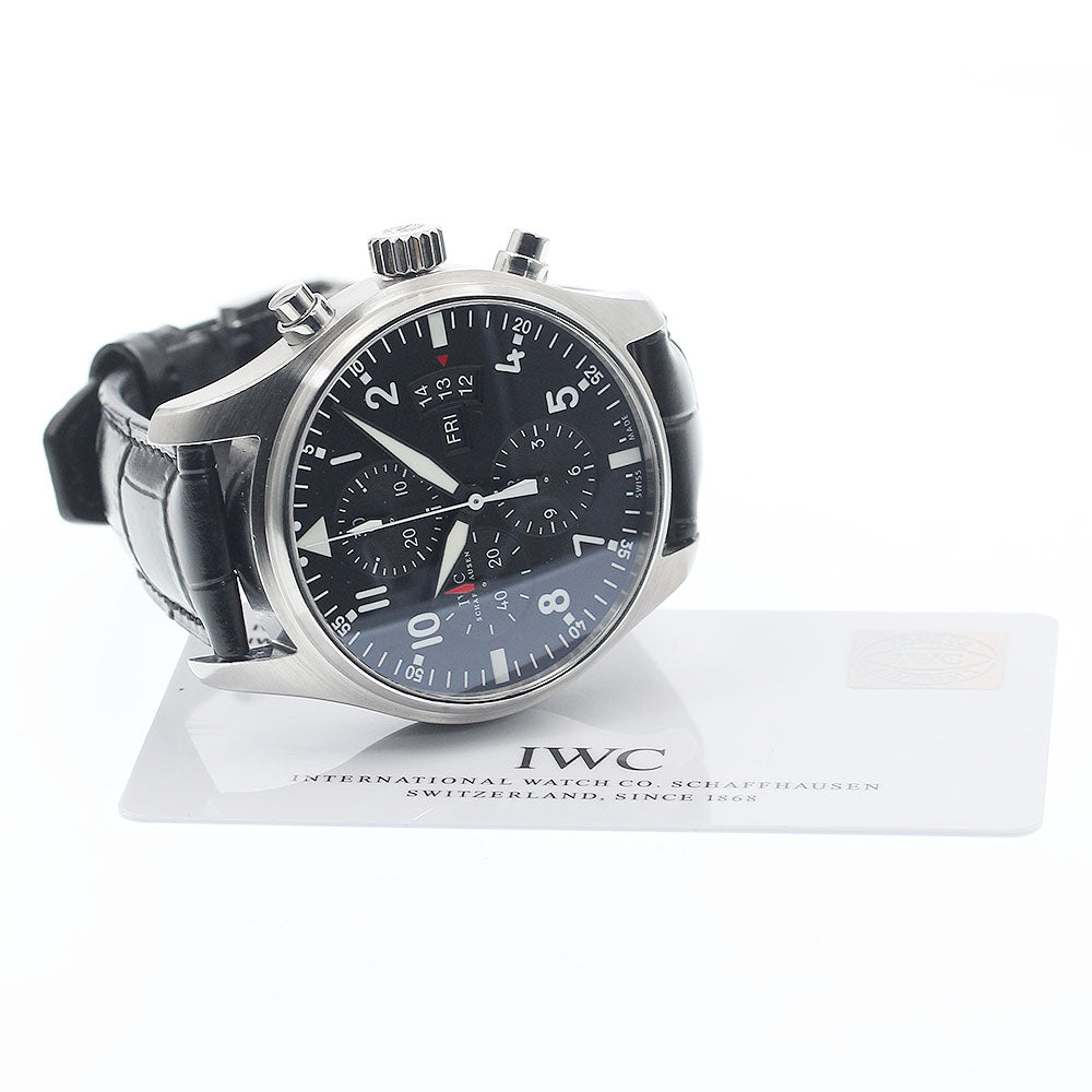 IWC SCHAFFHAUSEN Pilot watch IW377701 Chronograph day date black Dial Automatic Men's Watch_937484