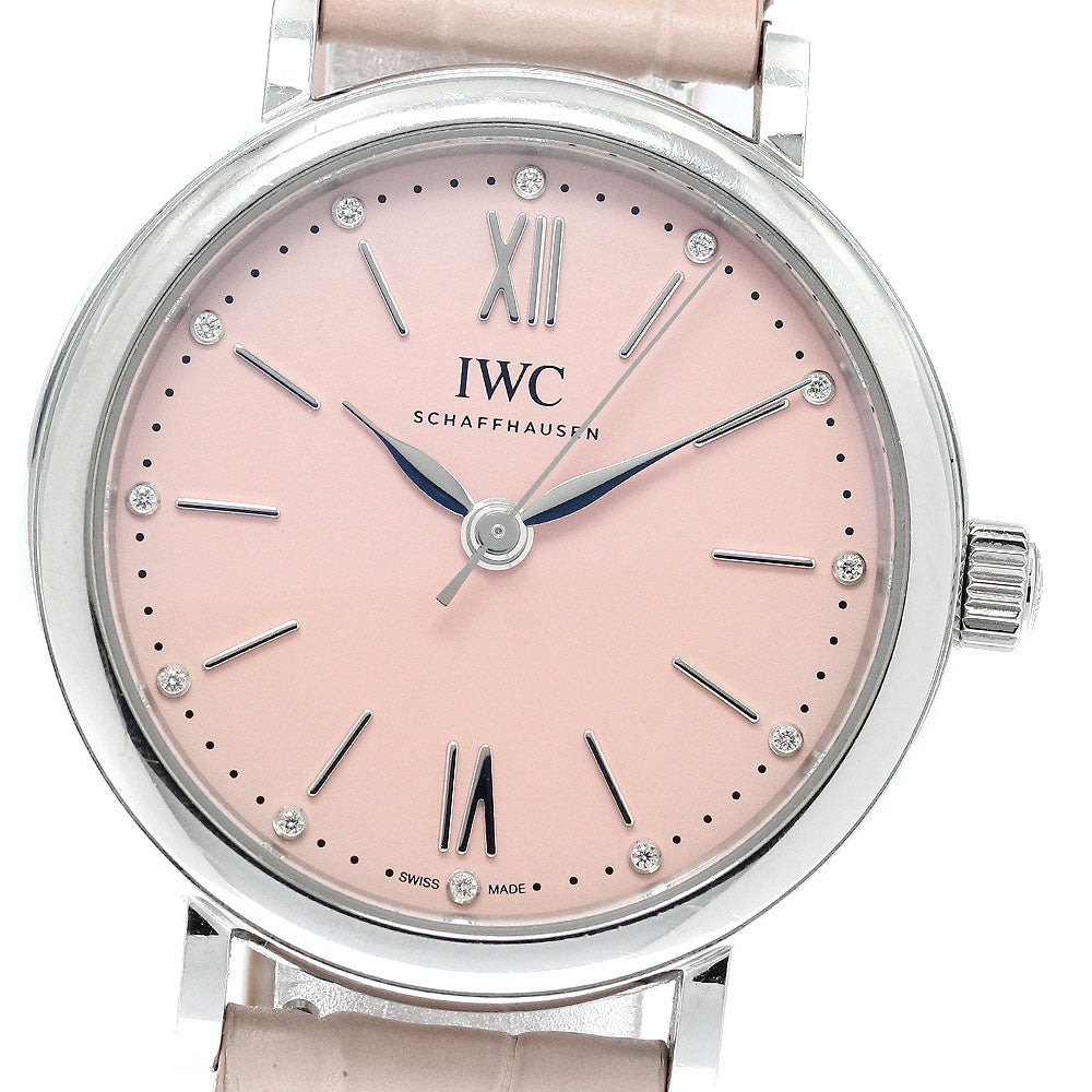 IWC SCHAFFHAUSEN Portofino Automatic 34 IW357417 12P diamond pink Dial Automatic Ladies Watch_937487