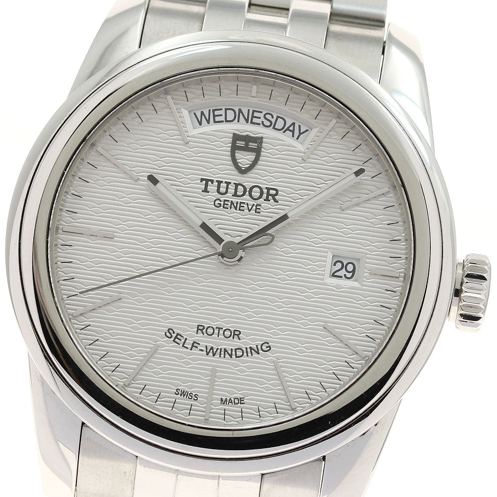 TUDOR Glamour 56000 Date day Silver Dial Automatic Men's Watch_937493