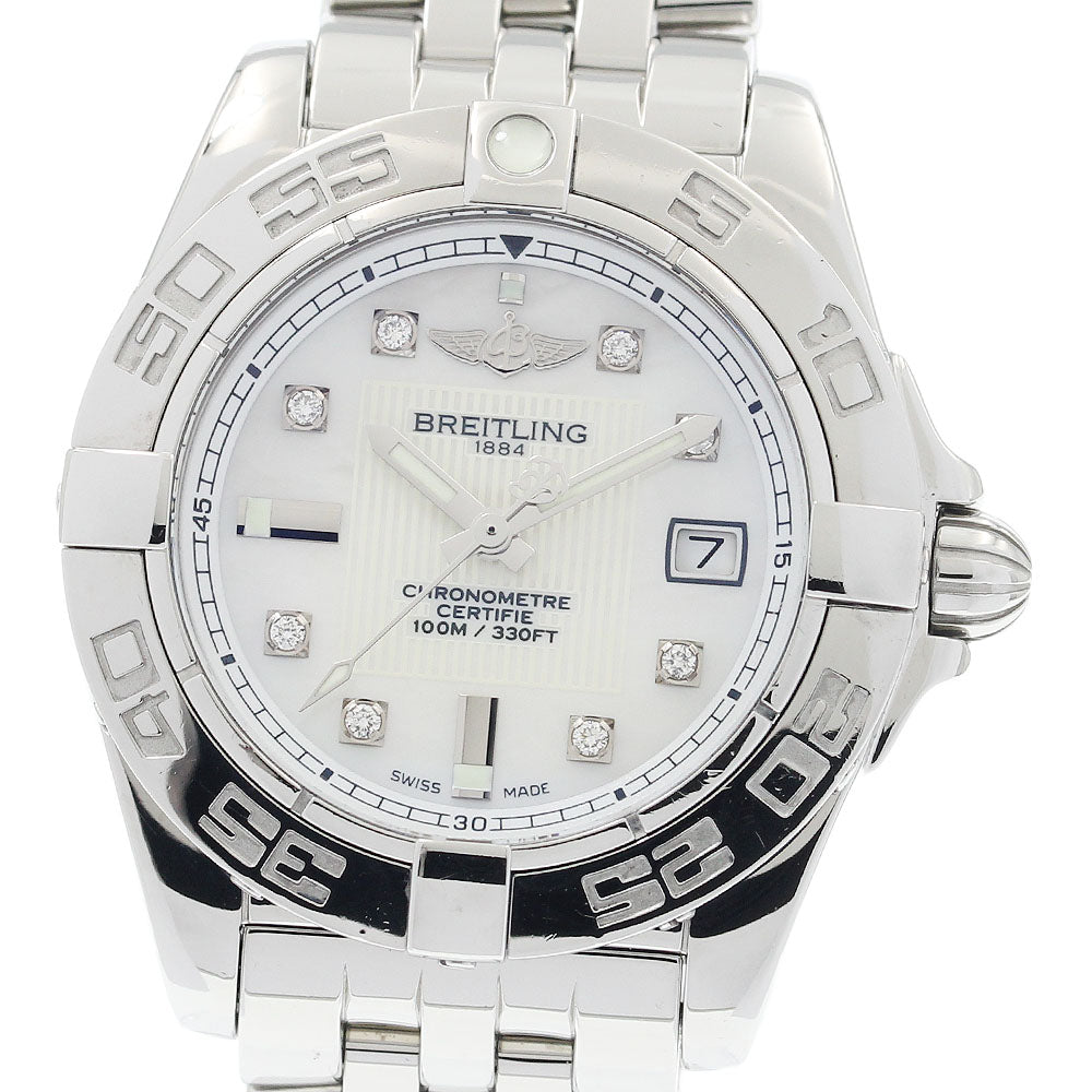 BREITLING Galactic 32 A71356 Date 8P diamond White shell Dial Quartz Ladies Watch_937517