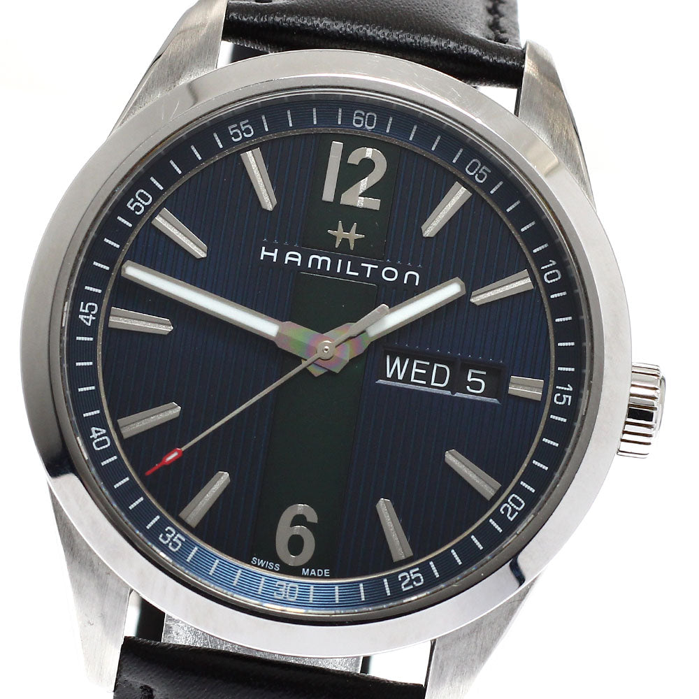 HAMILTON Broadway H433110 Day date Navy / Green Dial Quartz Men's Watch_937528