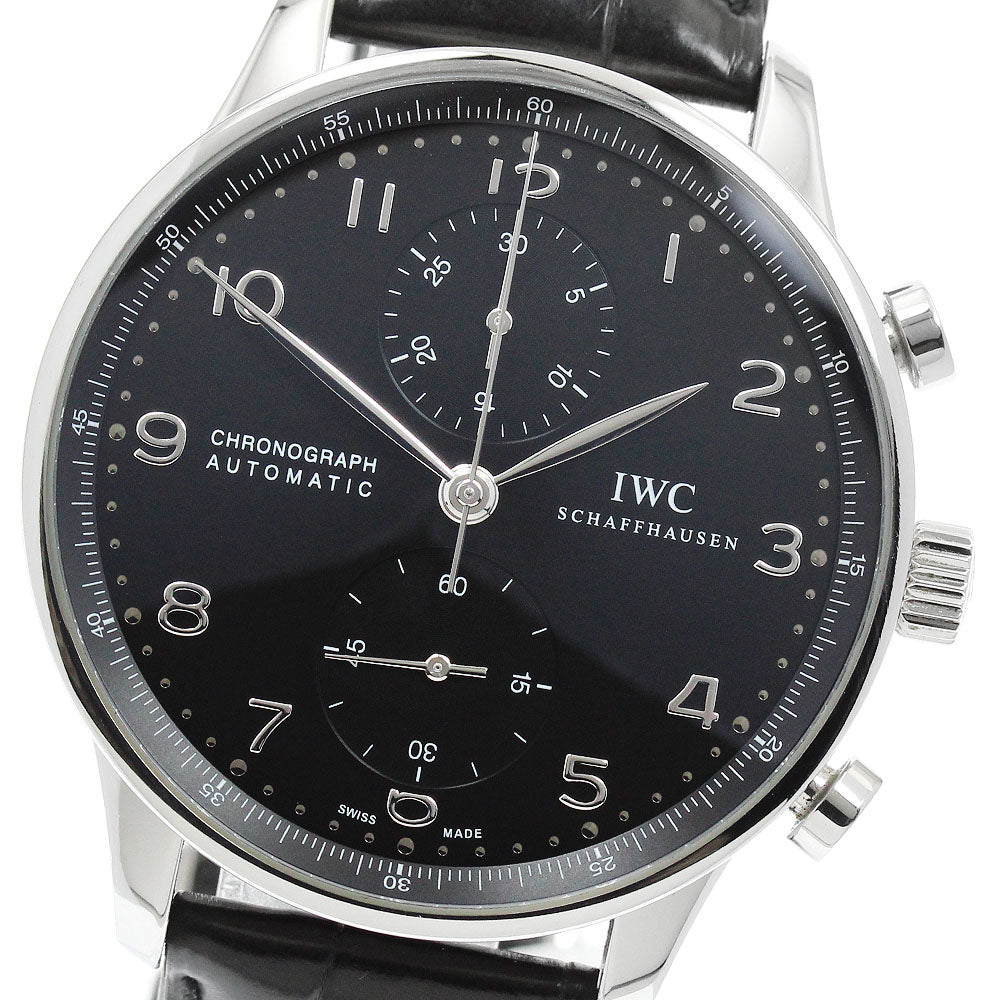 IWC SCHAFFHAUSEN Portugese IW371447 Chronograph black Dial Automatic Men's Watch_937898