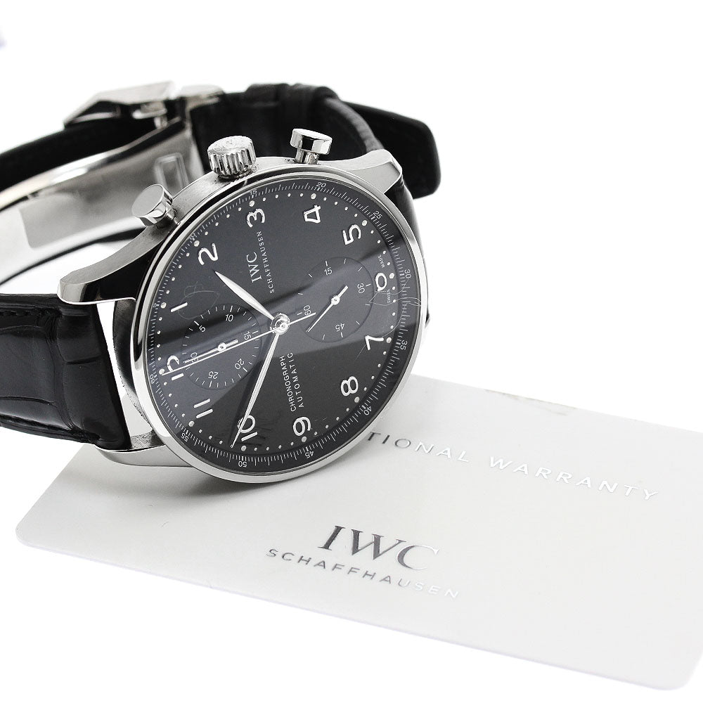 IWC SCHAFFHAUSEN Portugese IW371447 Chronograph black Dial Automatic Men's Watch_937898