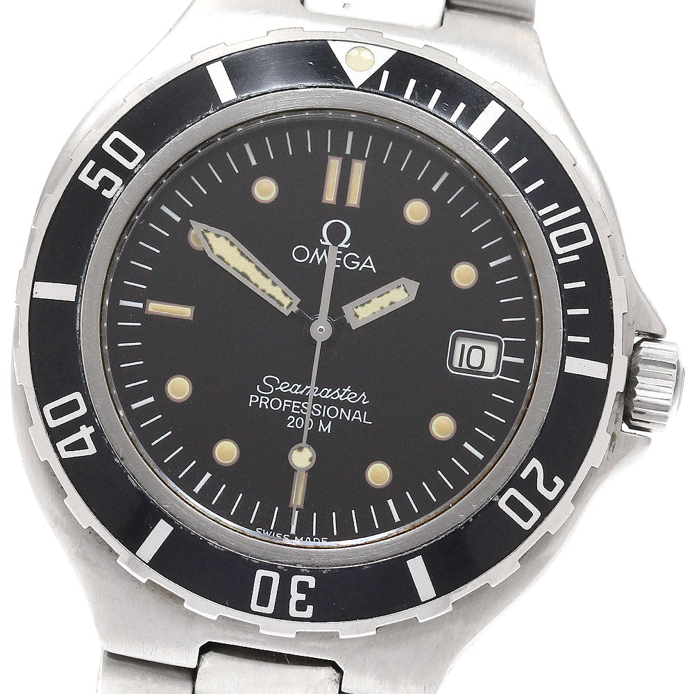 OMEGA Seamaster200m Date Black Dial Quartz Men's Watch_937974