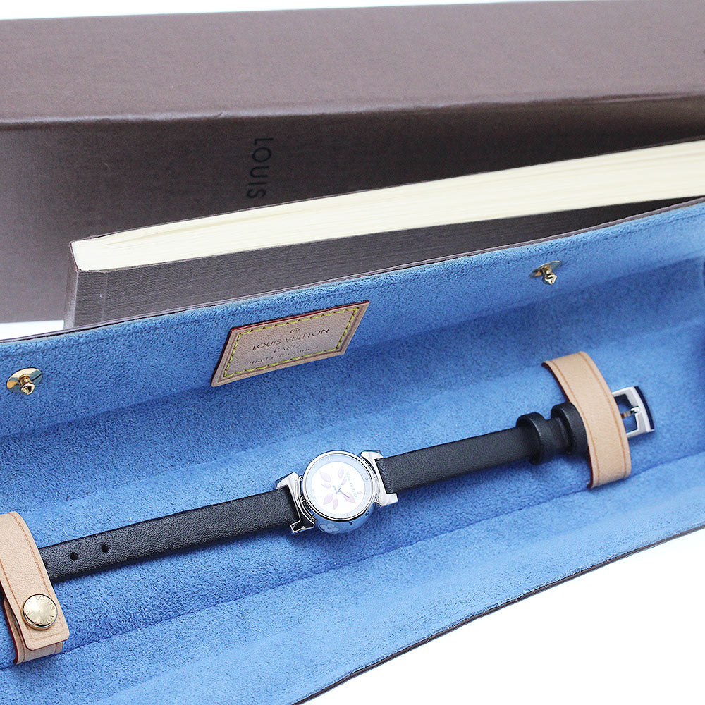 LOUIS VUITTON Tambour Viju Petal Q1512 White shell Dial Quartz Ladies Watch_937976