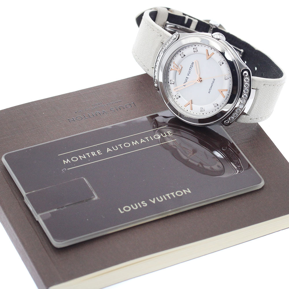 LOUIS VUITTON Fifty Five Q6G30 8P diamond White shell Dial Automatic Ladies Watch_938246