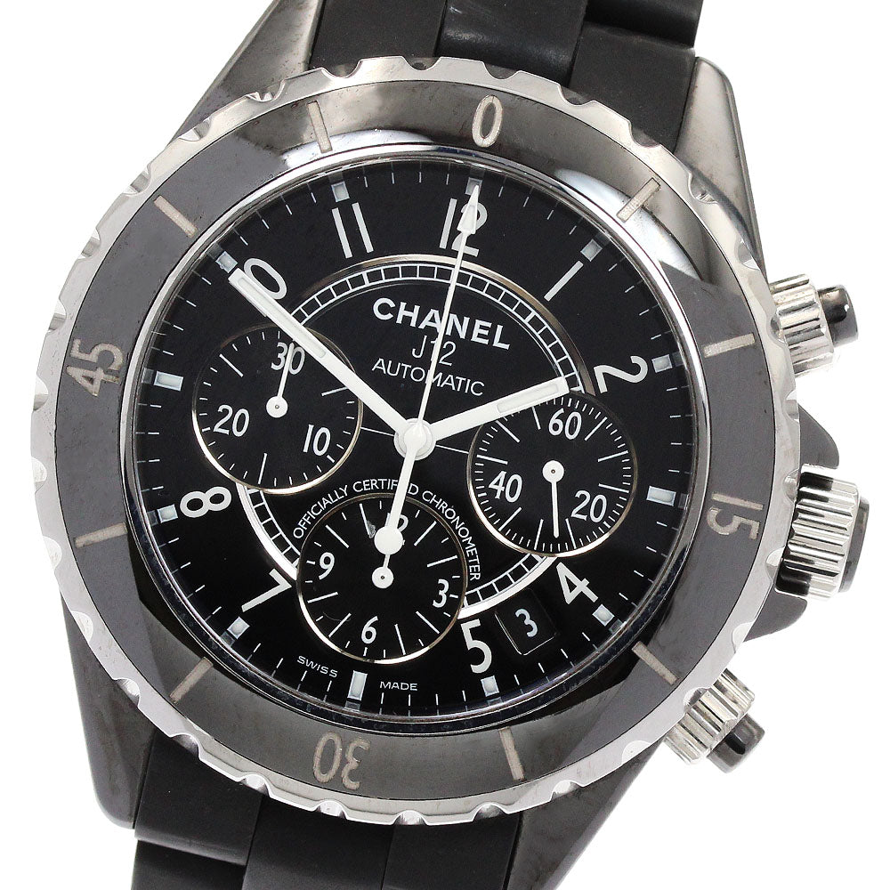 CHANEL J12 H0939 Black ceramic chronograph Automatic Men's Watch_938257