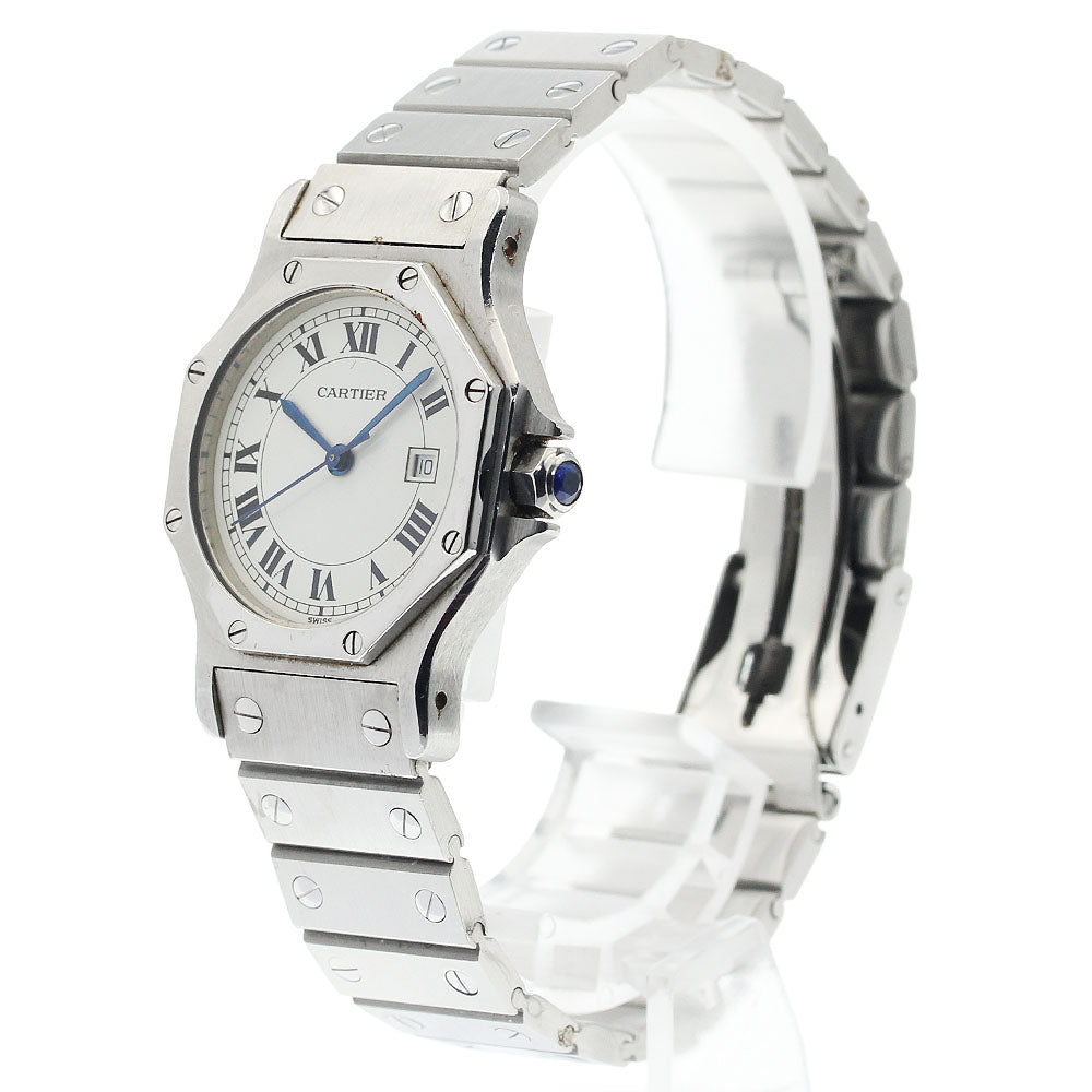 CARTIER Santos Octagon LM 81037188 Date white Dial Automatic Men's Watch_938258