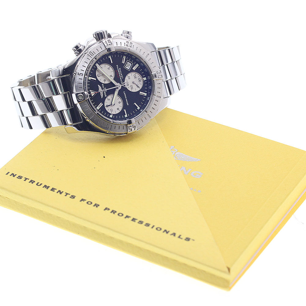 BREITLING Colt A73380 Chronograph Black / Silver Dial Quartz Men's Watch_938287