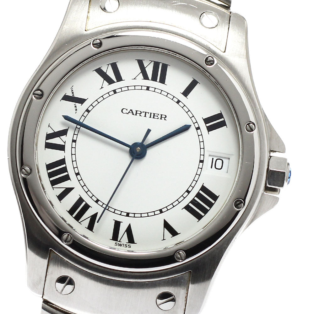 CARTIER Santo Cougar LM W20026K1 Date White Dial Automatic Men's Watch_938290