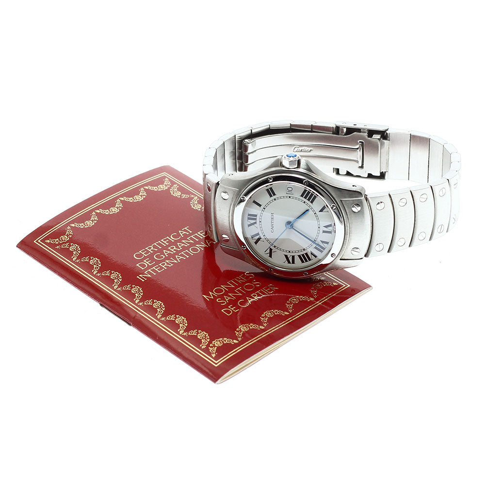 CARTIER Santo Cougar LM W20026K1 Date White Dial Automatic Men's Watch_938290