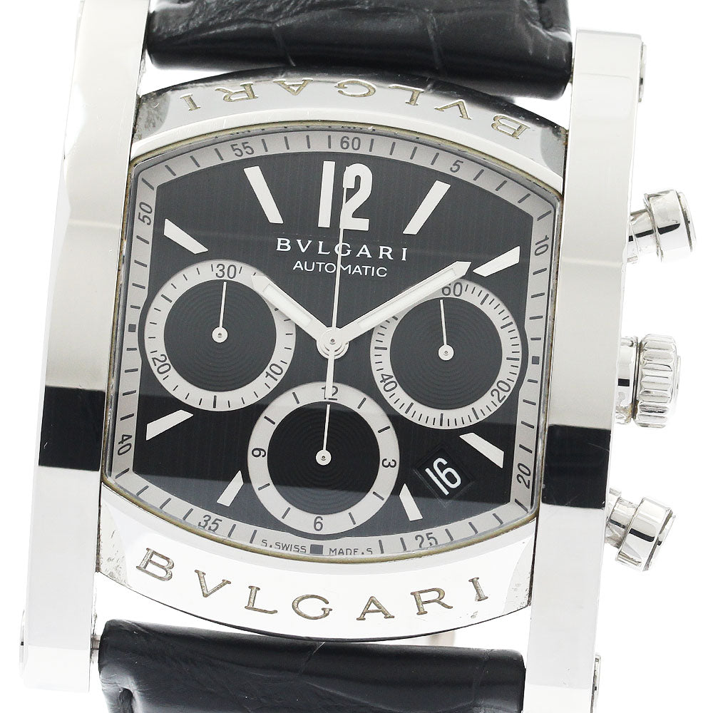 BVLGARI Assioma AA48SCH Chronograph Date black Dial Automatic Men's Watch_938306