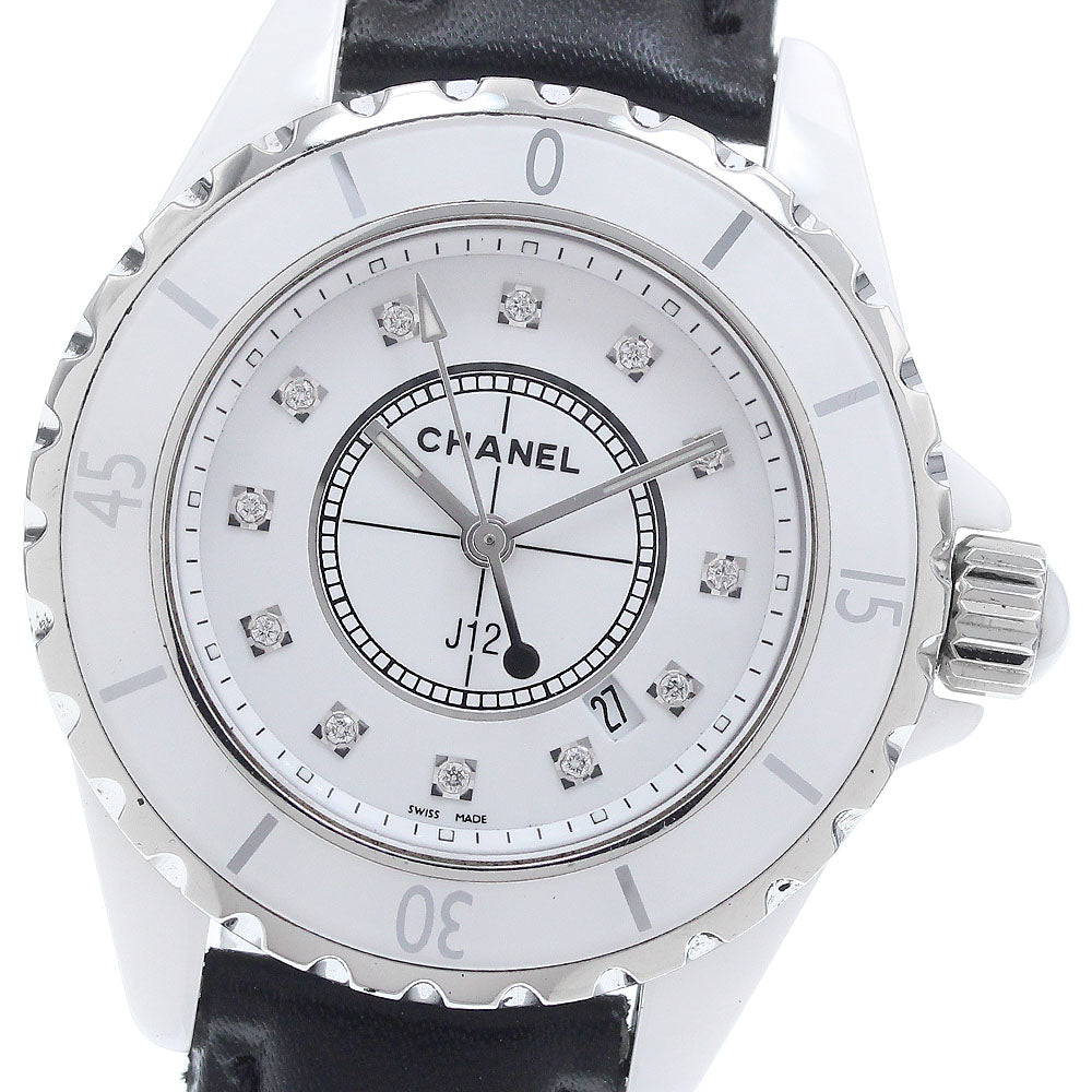 CHANEL J12 H1628 White ceramic 12P diamond white Dial Quartz Ladies Watch_938318
