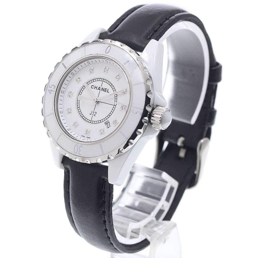 CHANEL J12 H1628 White ceramic 12P diamond white Dial Quartz Ladies Watch_938318