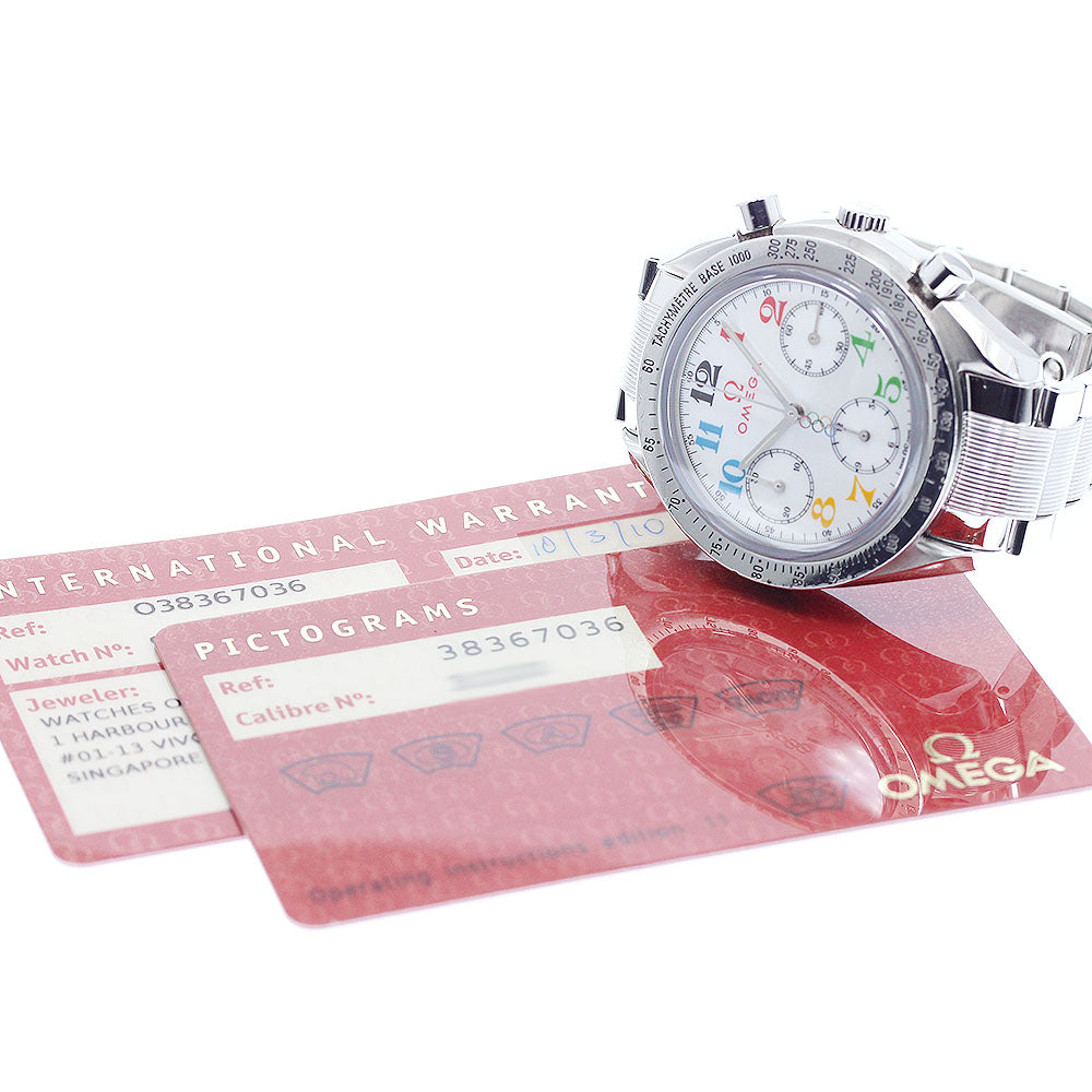 OMEGA Speedmaster Olympic Time Race Collection 3836.70.36 Chronograph White shell Dial Automatic Men's Watch_938323