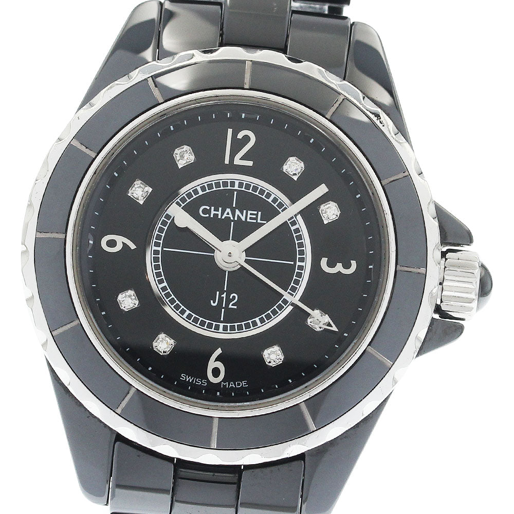 CHANEL J12 black ceramic H2569 8P diamond black Dial Quartz Ladies Watch_938331