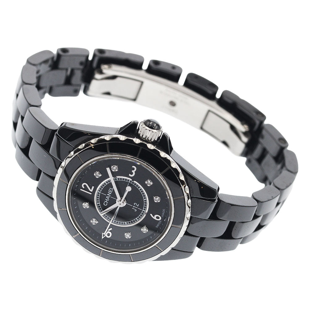 CHANEL J12 black ceramic H2569 8P diamond black Dial Quartz Ladies Watch_938331