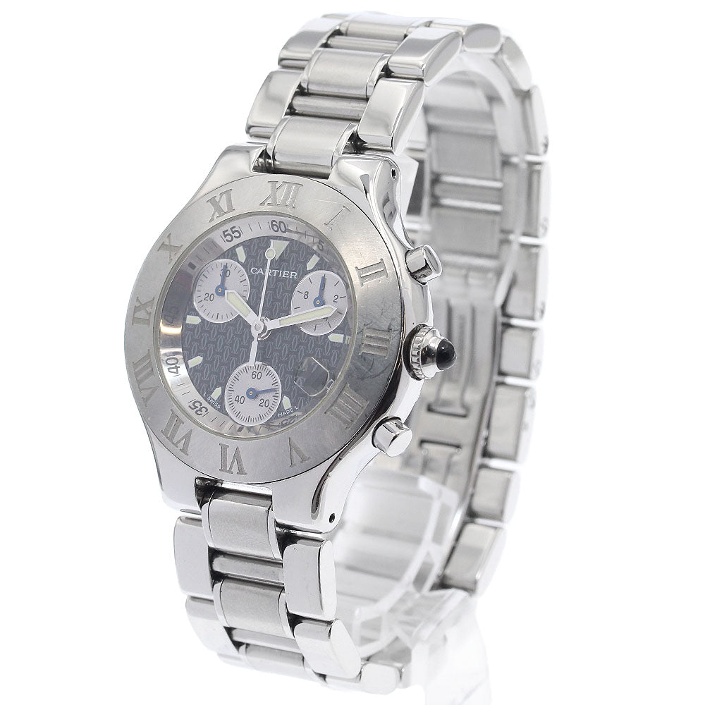 CARTIER CHRONOSCAPH W10172T2 Date black Dial Quartz Men's Watch_938339