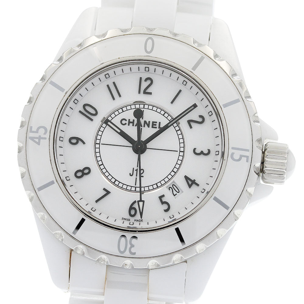 CHANEL J12 33mm H0968 White ceramic date white Dial Quartz Ladies Watch_938342