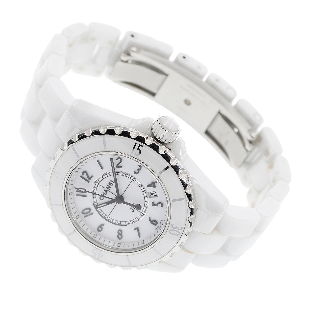 CHANEL J12 33mm H0968 White ceramic date white Dial Quartz Ladies Watch_938342
