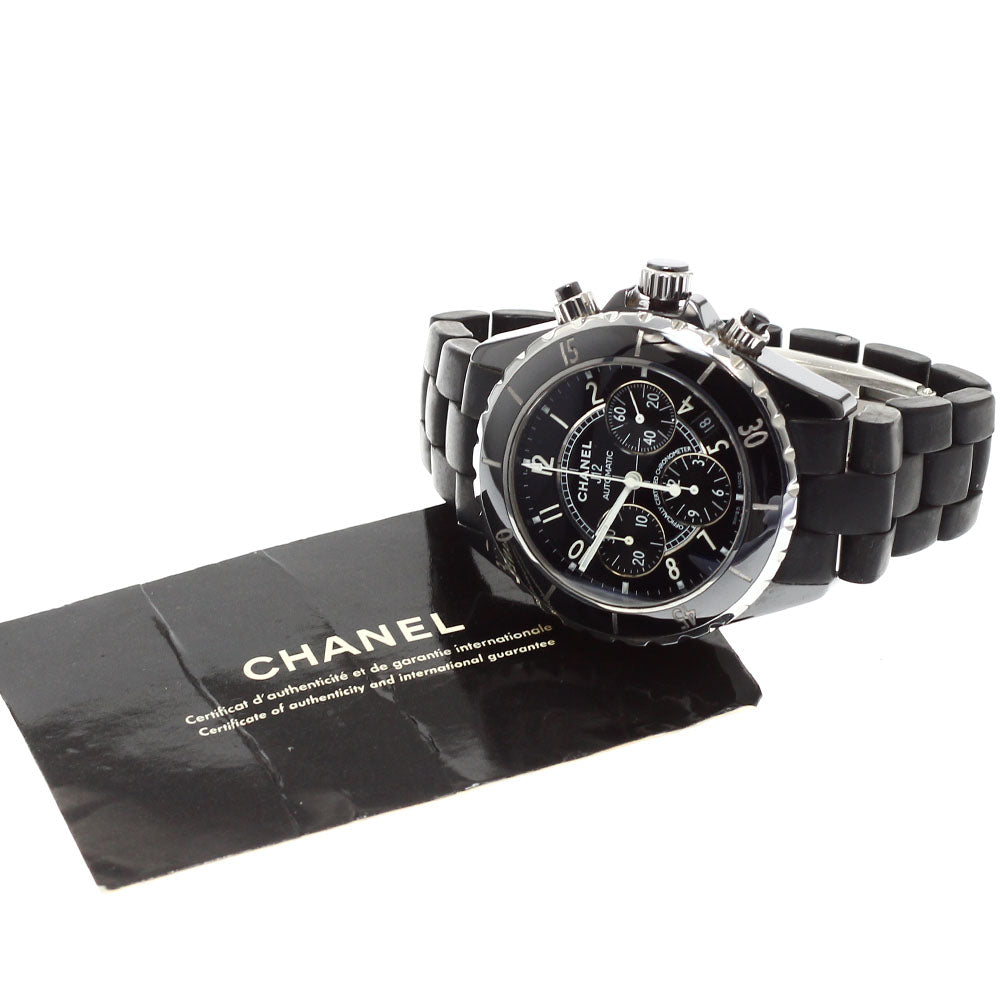CHANEL J12 H0939 Black ceramic chronograph Automatic Men's Watch_938345
