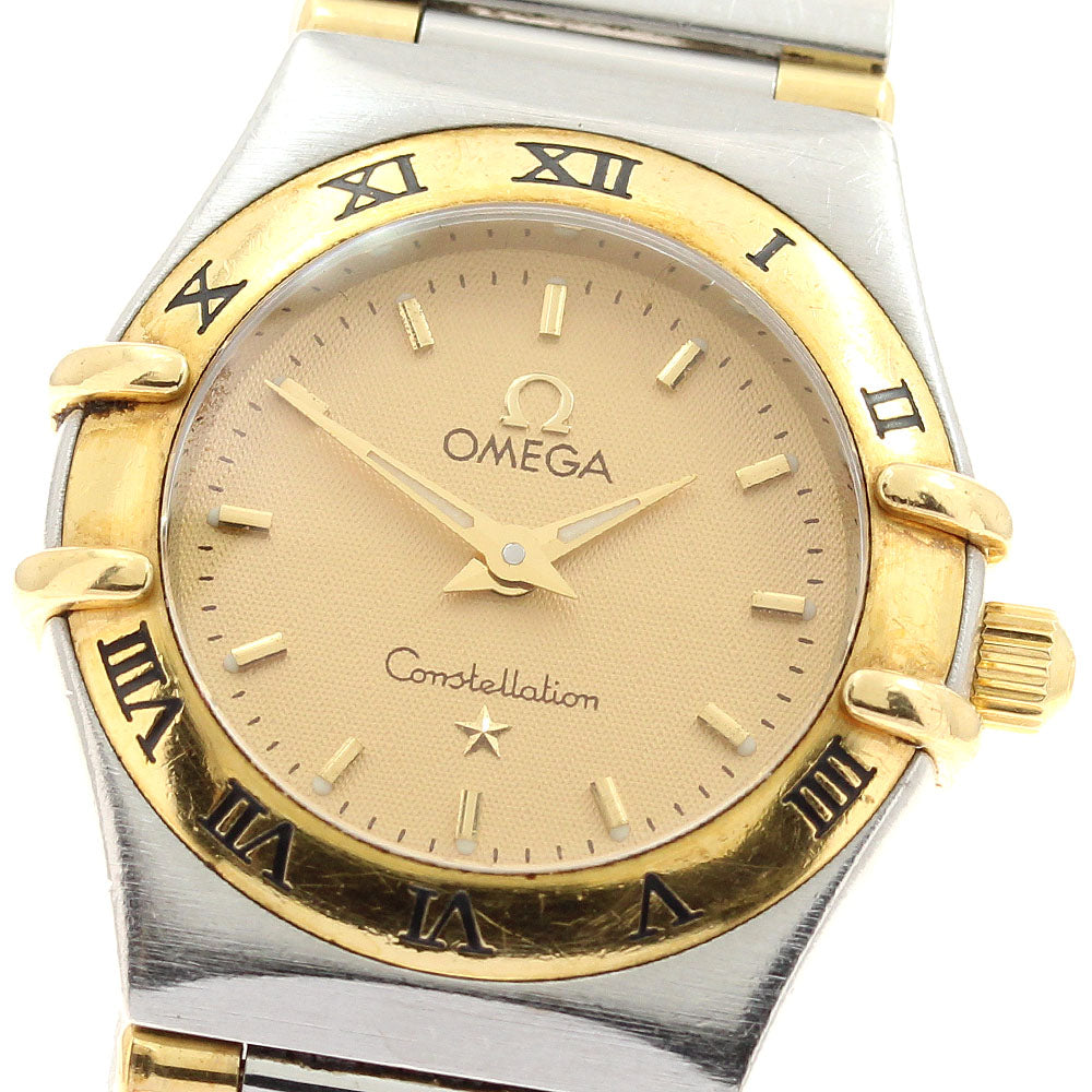 OMEGA Constellation Mini 1362.10 YG bezel Half bar Quartz Ladies Watch_938354