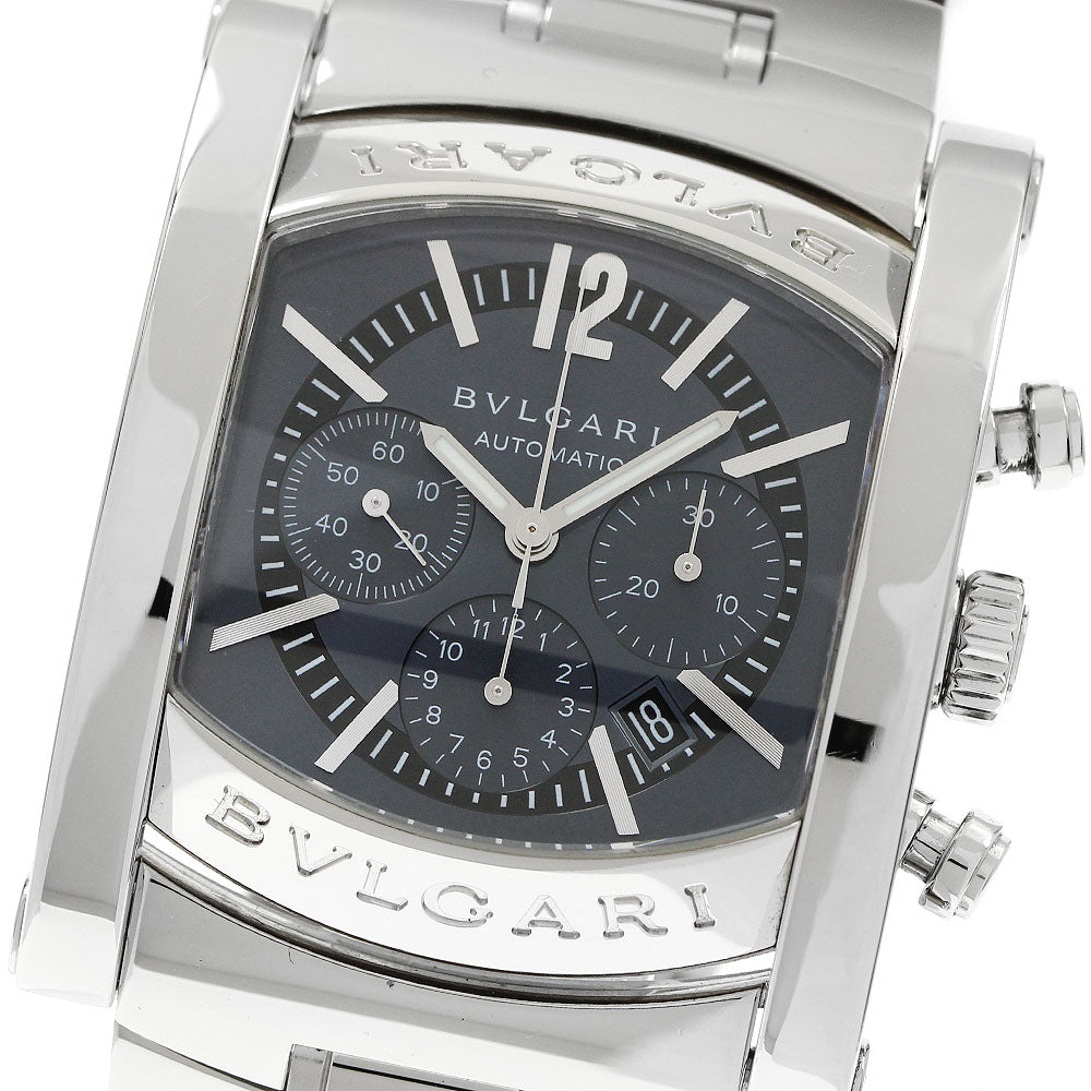 BVLGARI Assioma AA44SCH Chronograph Date Navy Dial Automatic Men's Watch_938358