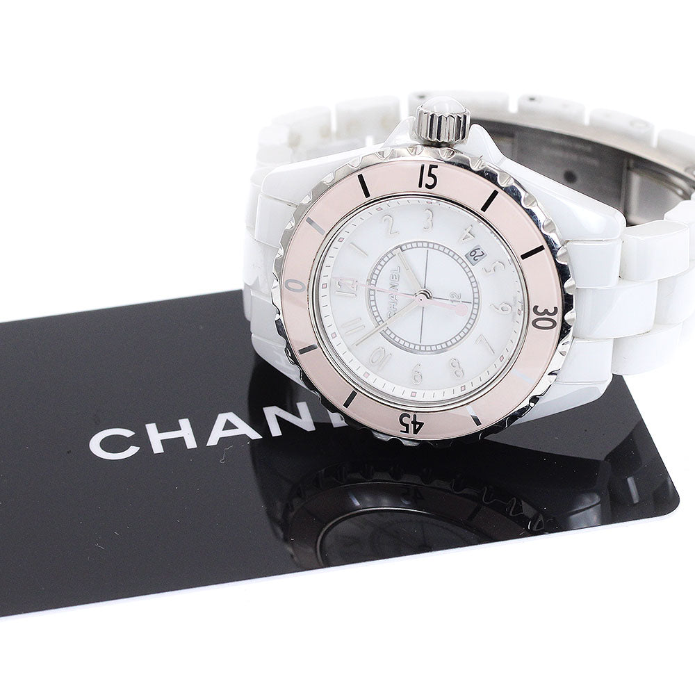 CHANEL J12 soft pink H4467 White ceramic white Dial Quartz Ladies Watch_938364