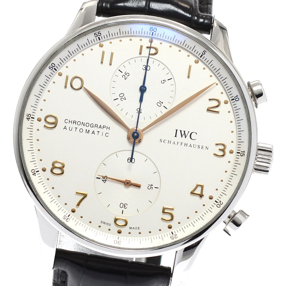 IWC SCHAFFHAUSEN Portugese IW371445 Chronograph Silver Dial Automatic Men's Watch_938378