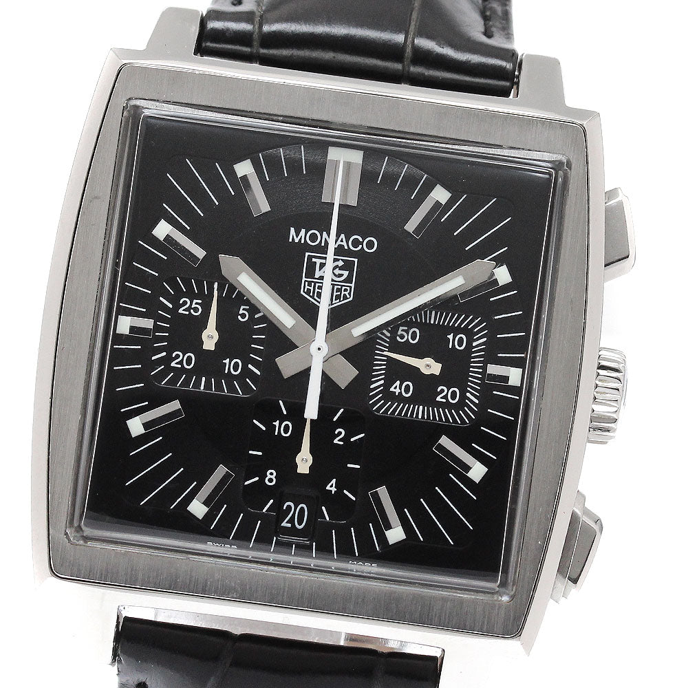 TAG HEUER Monaco CW2111 Chronograph Date black Dial Automatic Men's Watch_938419