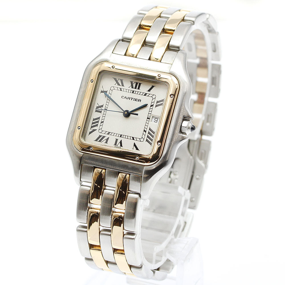 CARTIER PANTHERELM 83083442 2 Row Date Beige Dial Quartz Men's Watch_938423