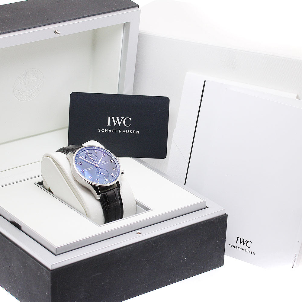 IWC SCHAFFHAUSEN Portugese IW371491 Chronograph blue Dial Automatic Men's Watch_938523