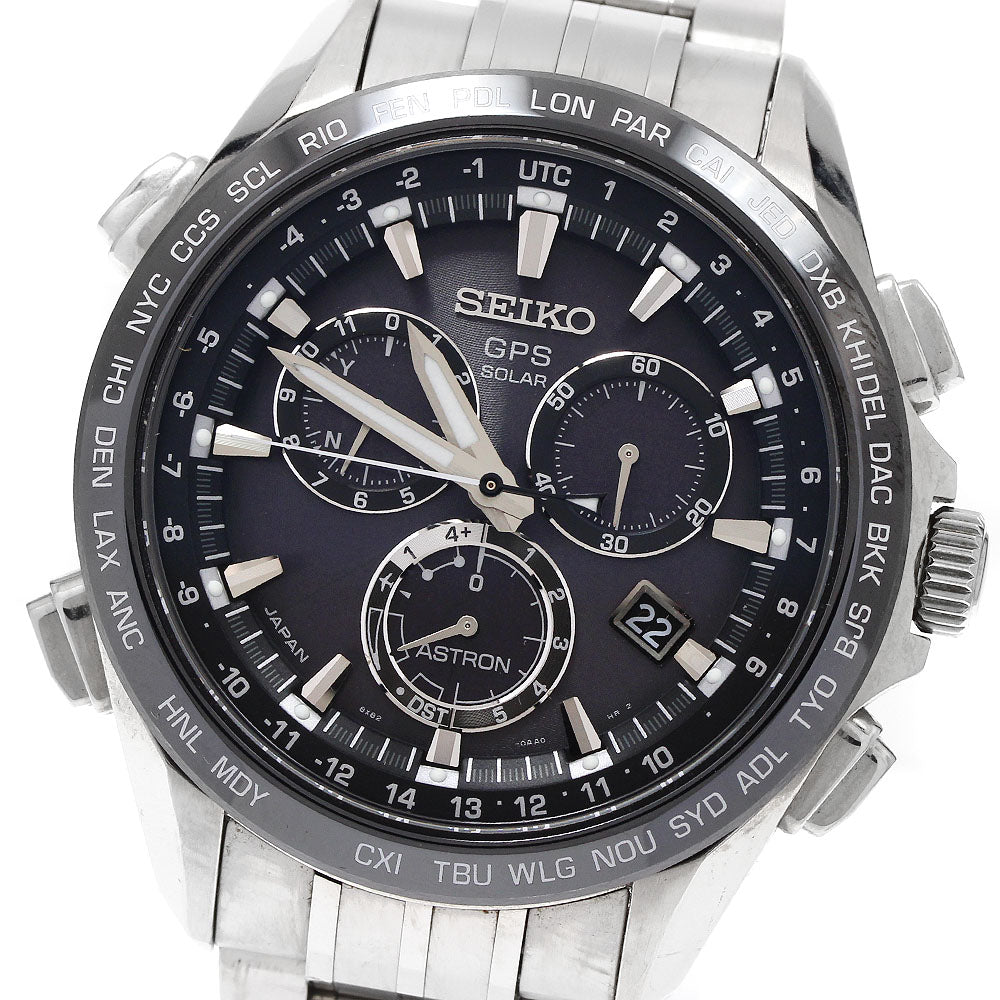 SEIKO Astron SBXB003/8X82-0AB0 GPS black Dial Solar Powered Radio Men's_938556