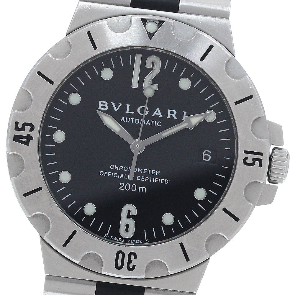 BVLGARI Diagono Scuba SD38S Date black Dial Automatic Men's Watch_938560