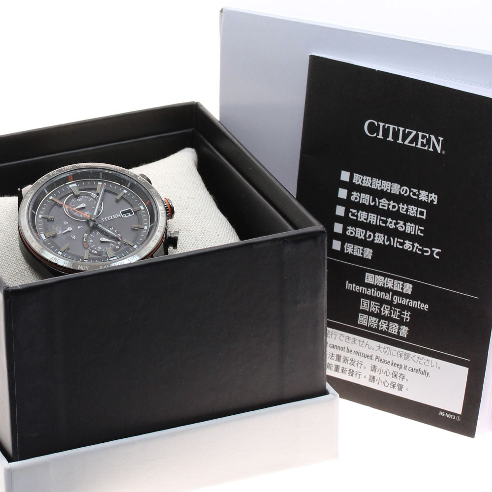 CITIZEN Black Titanium H800-T025871/AT8185-62E Solar Powered Radio Men's_938570