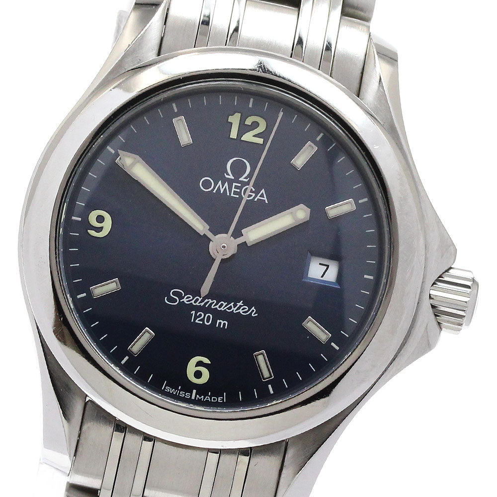 OMEGA Seamaster120 2571.83 Date Navy Dial Quartz Ladies Watch_938571