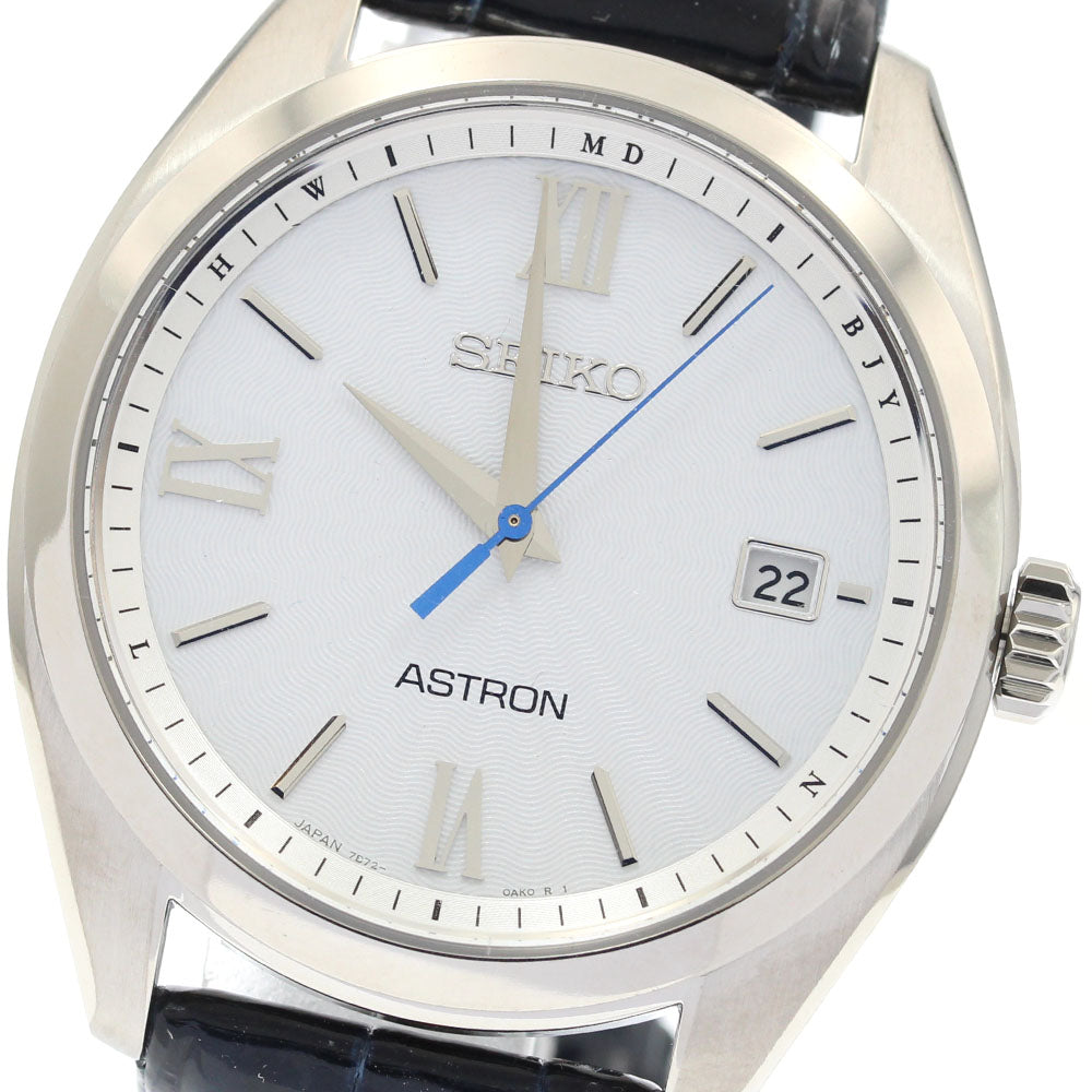SEIKO Astron Origin SBXY035/7B72-0AD0 Date Silver Dial Solar Powered Radio Men's Watch_938574